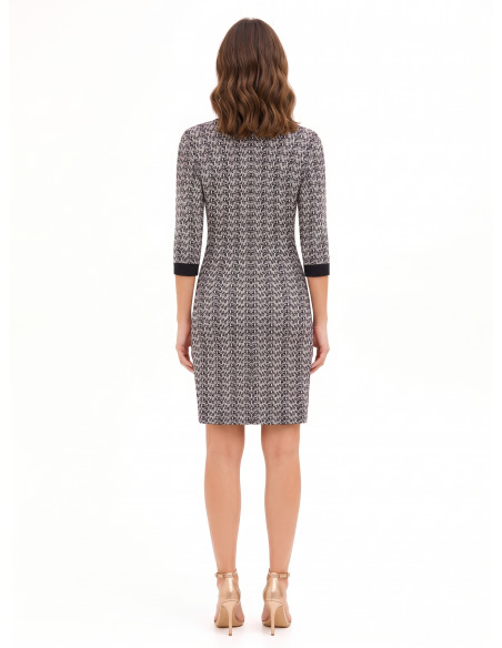 Lurex Tweed Sheath Dress Rinascimento - Black