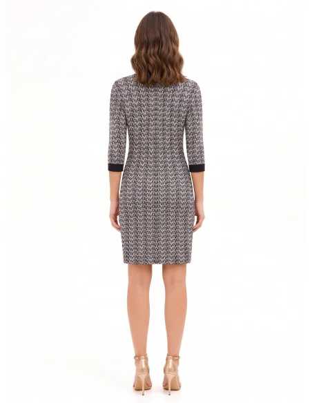Robe fourreau en tweed avec lurex Rinascimento - Noir