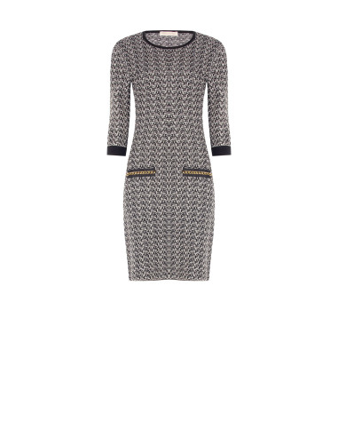 Lurex Tweed Sheath Dress Rinascimento - Black
