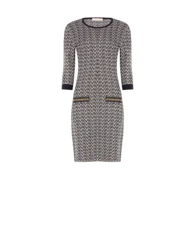 Robe fourreau en tweed avec lurex Rinascimento - Noir