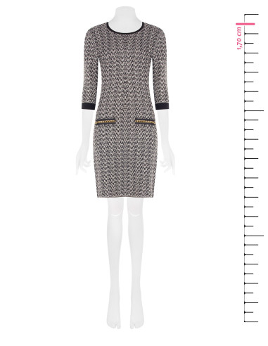 Lurex Tweed Sheath Dress Rinascimento - Black