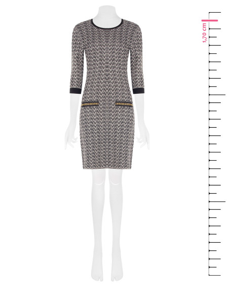 Lurex Tweed Sheath Dress Rinascimento - Black