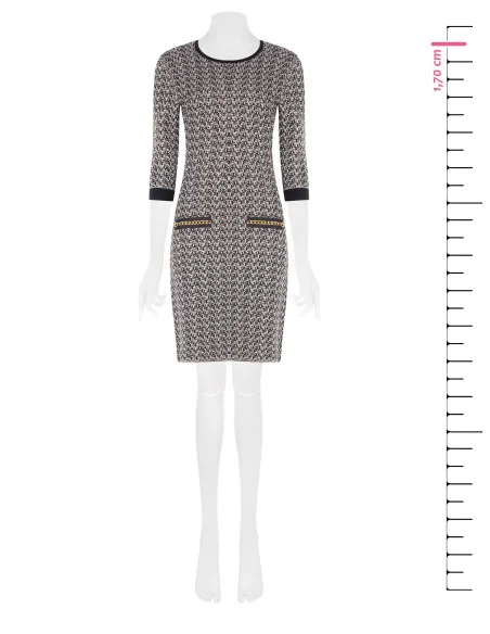 Robe fourreau en tweed avec lurex Rinascimento - Noir