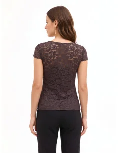 Chantilly Lace Top with V-Neck Rinascimento 2