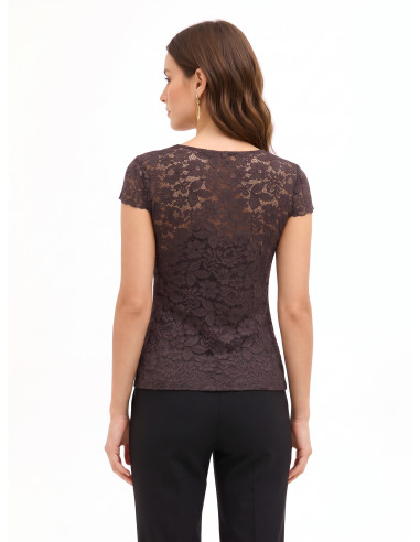 Top In Pizzo Chantilly Con Scollo A V Rinascimento