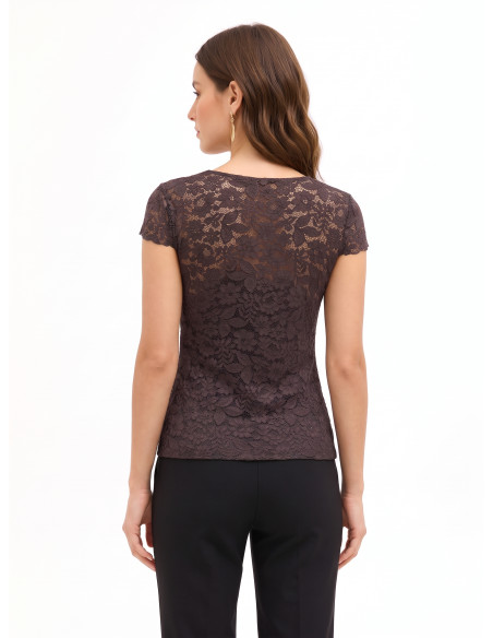 Top In Pizzo Chantilly Con Scollo A V Rinascimento