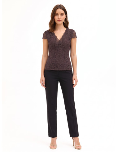 Top In Pizzo Chantilly Con Scollo A V Rinascimento