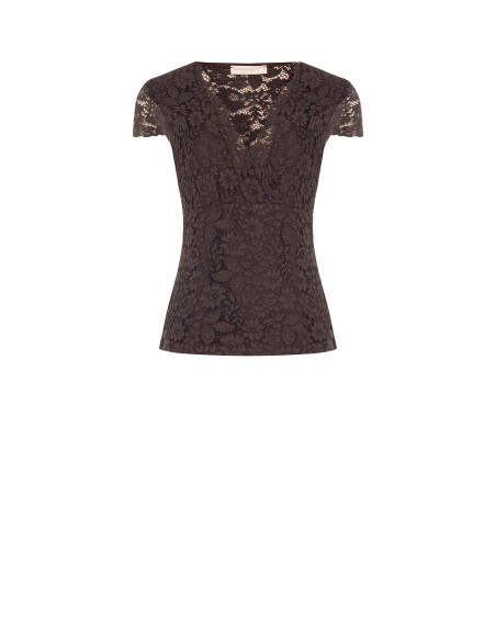 Top In Pizzo Chantilly Con Scollo A V Rinascimento