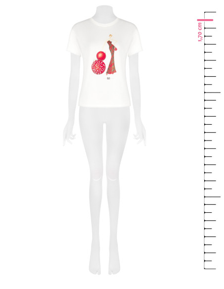 Cotton T-Shirt with Christmas-Themed Print Rinascimento