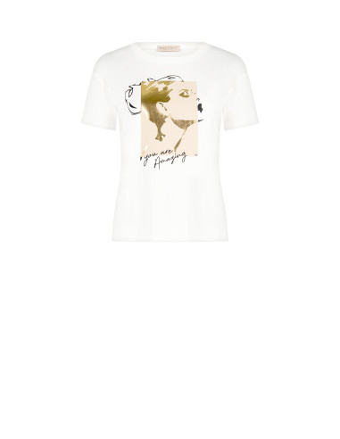 Regular-Fit Cotton T-Shirt with Rinascimento Face Foil Print