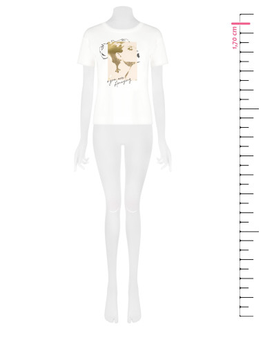 Regular-Fit Cotton T-Shirt with Rinascimento Face Foil Print