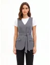 Gilet A Taglio Lungo In Poliviscosa Con Cintura Coordinata Rinascimento