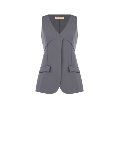 Long-cut viscose-blend vest with matching belt Rinascimento