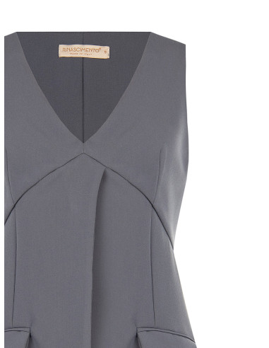 Long-cut viscose-blend vest with matching belt Rinascimento