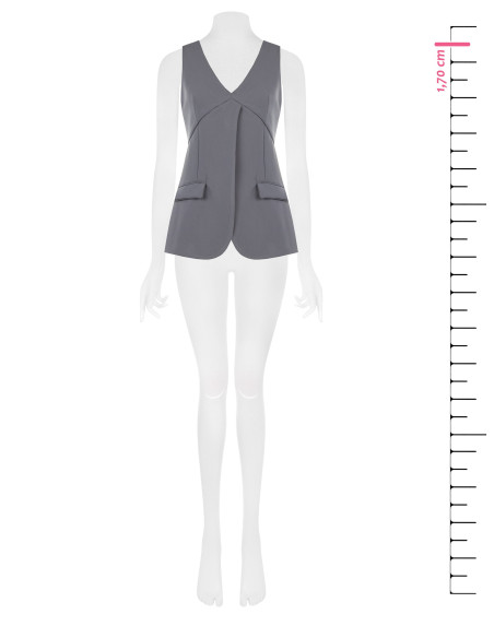 Long-cut viscose-blend vest with matching belt Rinascimento