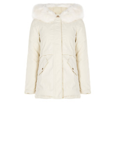 Manteau style parka matelassé avec capuche et fourrure synthétique amovible Rinascimento