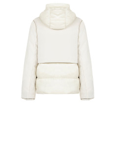 Doudoune courte à capuche avec empiècements en tissu imperméable Rinascimento - Gris clair 2
