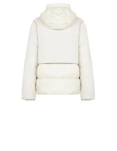 Short Hooded Puffer Jacket with Waterproof Fabric Inserts Rinascimento - Light Gray 2