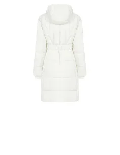 Long Fitted Puffer Coat with Matching Elasticated Belt and Removable Hood Rinascimento 2