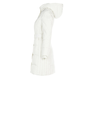 Doudoune longue cintrée avec ceinture élastique assortie et capuche amovible Rinascimento