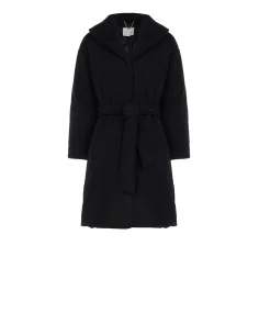 Long Robe-Style Puffer Coat with Matching Belt Rinascimento