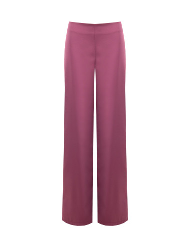 Palazzo Trousers in Satin with Side Zip Rinascimento - Antique Pink