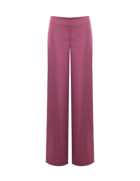Palazzo Trousers in Satin with Side Zip Rinascimento - Antique Pink