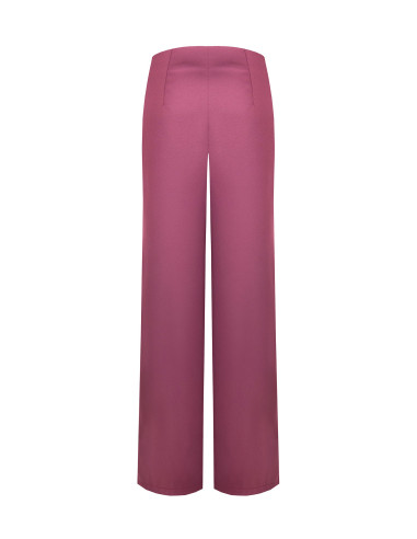 Palazzo Trousers in Satin with Side Zip Rinascimento - Antique Pink