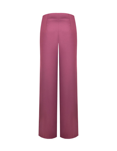 Palazzo Trousers in Satin with Side Zip Rinascimento - Antique Pink