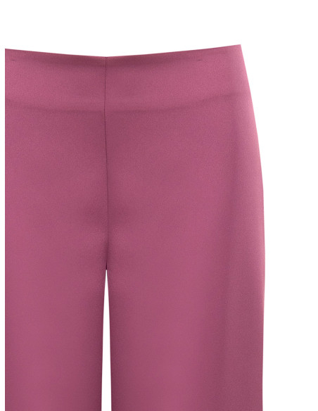 Palazzo Trousers in Satin with Side Zip Rinascimento - Antique Pink