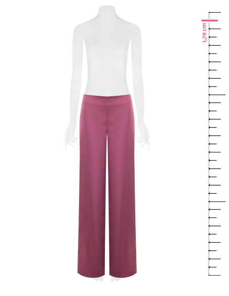 Palazzo Trousers in Satin with Side Zip Rinascimento - Antique Pink