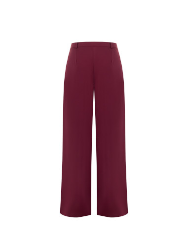 Pantalon palazzo en tissu cadi à deux plis avec bouton assorti Rinascimento - Bordeaux