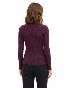 Pull ajusté côtelé avec détail effet corset Rinascimento - Bordeaux 2