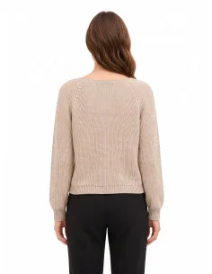 Lurex Cable-Knit Sweater Rinascimento - Beige 2