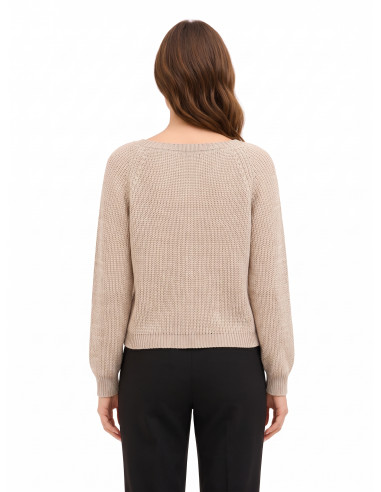 Pull en maille torsadée avec lurex Rinascimento - Beige