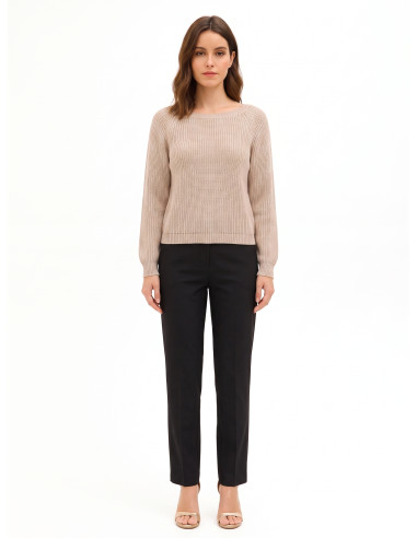 Pull en maille torsadée avec lurex Rinascimento - Beige