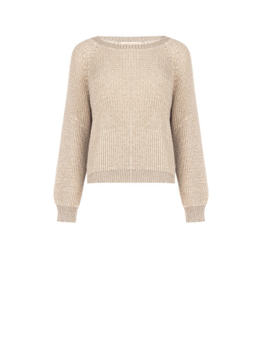 Pull en maille torsadée avec lurex Rinascimento - Beige