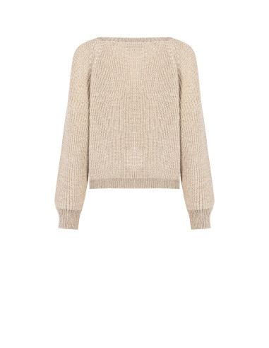 Pull en maille torsadée avec lurex Rinascimento - Beige