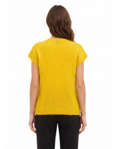 Pull oversize en mohair à col V Rinascimento - Vert olive 2