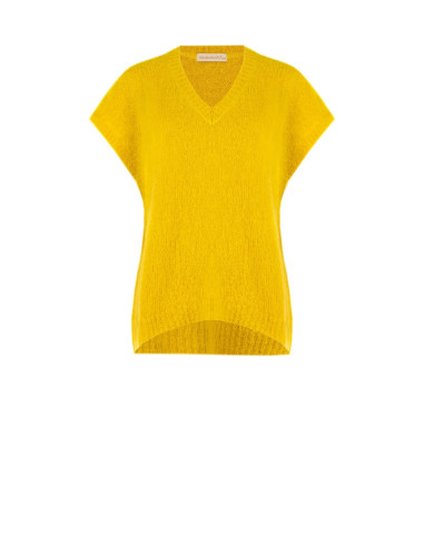 Pull oversize en mohair à col V Rinascimento - Vert olive