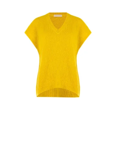 Pull oversize en mohair à col V Rinascimento - Vert olive