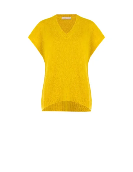 Pull oversize en mohair à col V Rinascimento - Vert olive