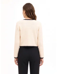 Hazelnut-Stitch Cardigan Sweater with RR Logo Buttons Rinascimento 2