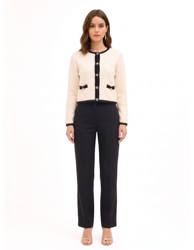 Maglione Cardigan In Punto Nocciola Con Bottoni Logo Rr Rinascimento