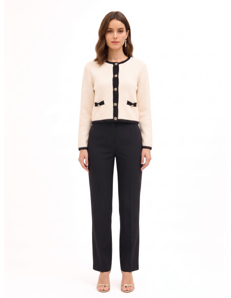 Maglione Cardigan In Punto Nocciola Con Bottoni Logo Rr Rinascimento