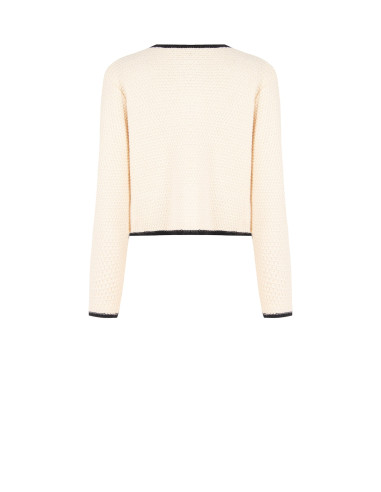 Maglione Cardigan In Punto Nocciola Con Bottoni Logo Rr Rinascimento