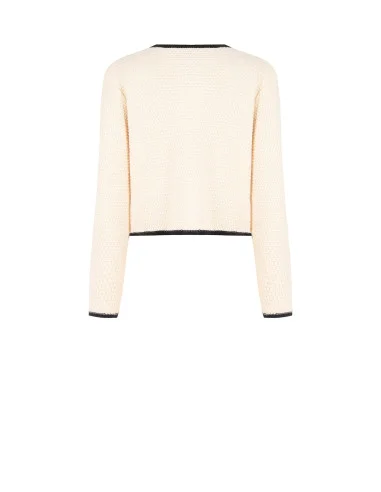 Cardigan en maille couleur noisette avec boutons ornés du logo Rr Rinascimento