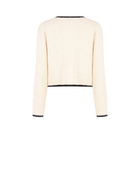 Maglione Cardigan In Punto Nocciola Con Bottoni Logo Rr Rinascimento