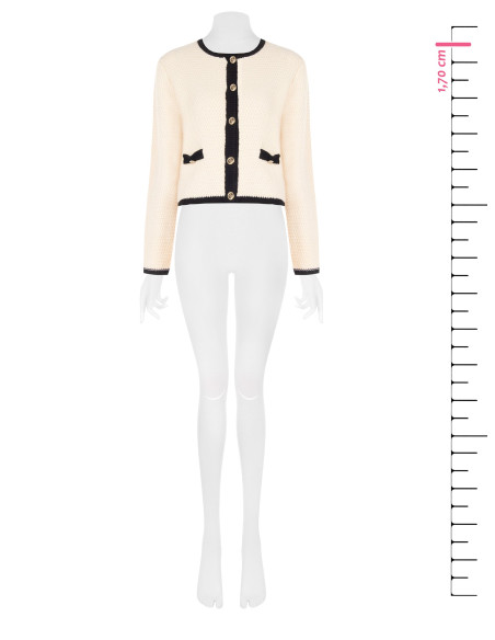 Maglione Cardigan In Punto Nocciola Con Bottoni Logo Rr Rinascimento
