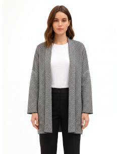Long cardigan ouvert à motif chevron Rinascimento